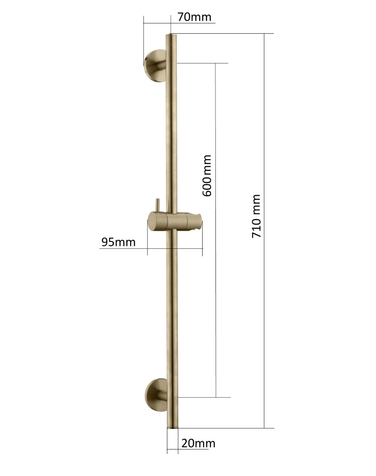Душевая штанга Uno  BRUSHED BRONZE