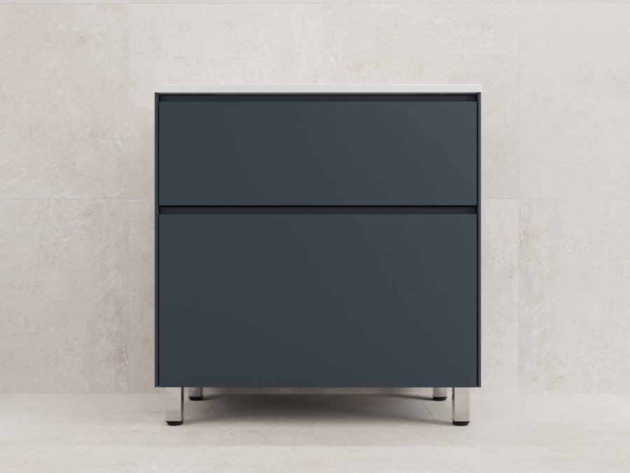 Тумба напольная "ЛИМА 80" эмаль, под раковину LINE 80, 2 ящ., PLUS, графит