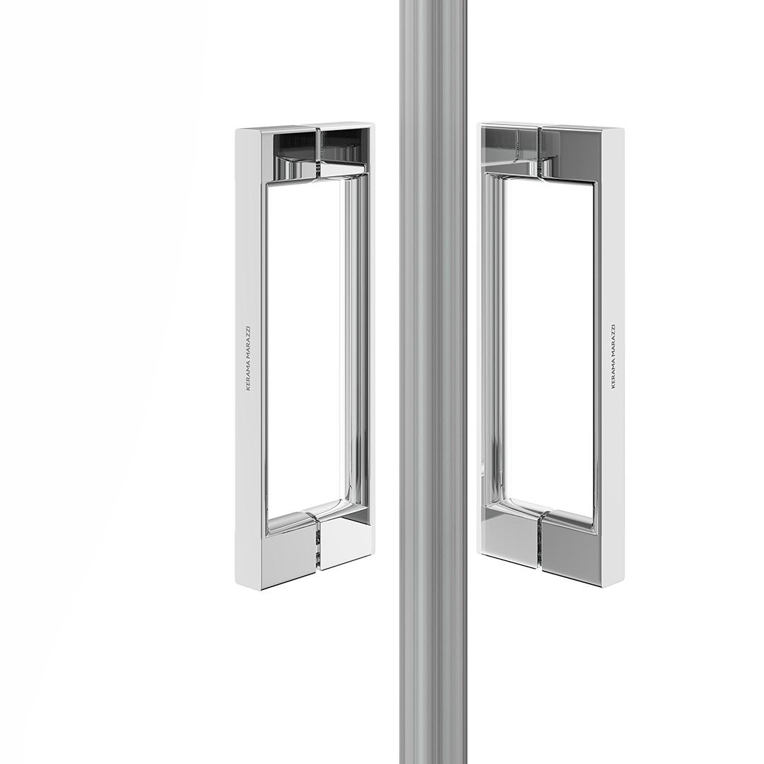 Душевой уголок VETRO, раздвижной, квадратный, 100х100х195, хром