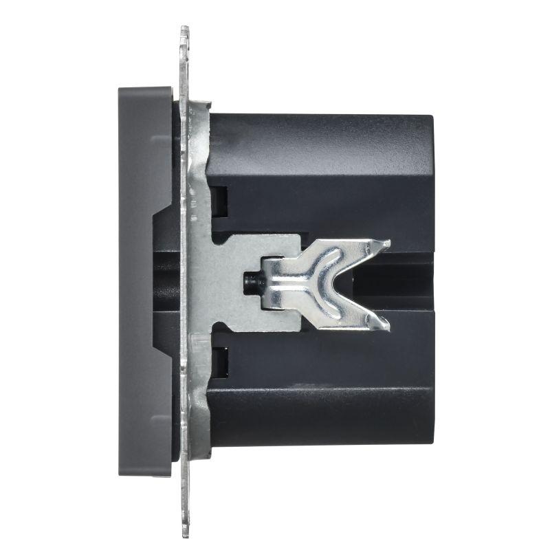 Розетка СП BRITE РЮ11-2-БрГ USB A+C 45Вт высокоскор. заряд. графит IEK BR-U22-045-K53