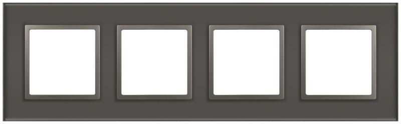 Рамка 4-м Elegance 14-5104-16 для розеток и выключателей стекло титан Эра Б0065839