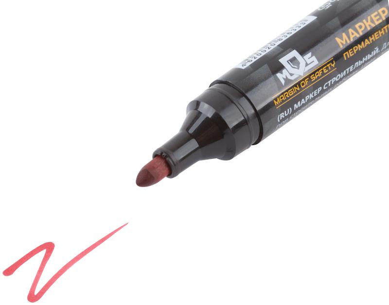 Маркер перманентный строительный красн. MOS 04368М