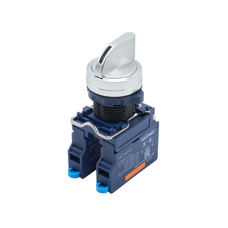 Головка переключателя на 2 положения с возвратом стандартная ручка алюм. черн. DKC M22S-M2A