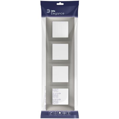 Рамка 4-м Elegance 14-5004-16 для розеток и выключателей титан Эра Б0065819