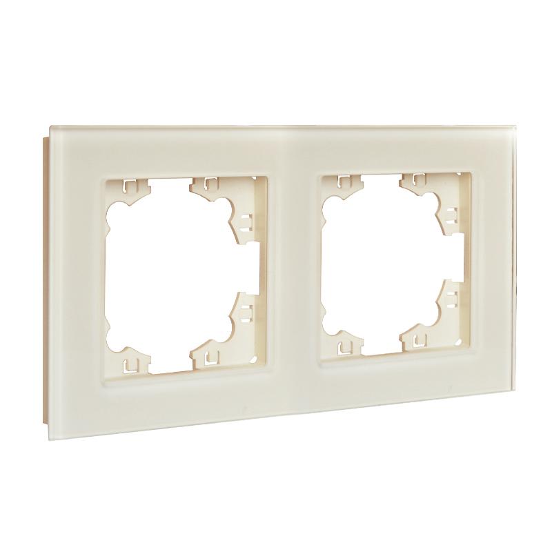 Рамка 2-м Афина стеклянная сл. кость (ivory) UNIVersal 2273
