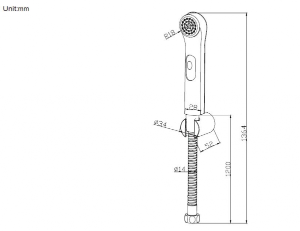 Гигиенический душ с настенным держателем Bravat (D9122CP-RUS)