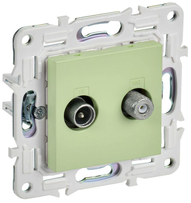 Розетка двойная TV+SAT SKANDY SK-A13G мятный IEK SK-AF20-O-K06
