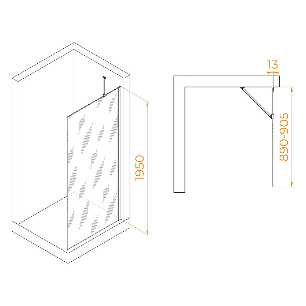 Душевая перегородка RGW WA-110B, 351011009-14