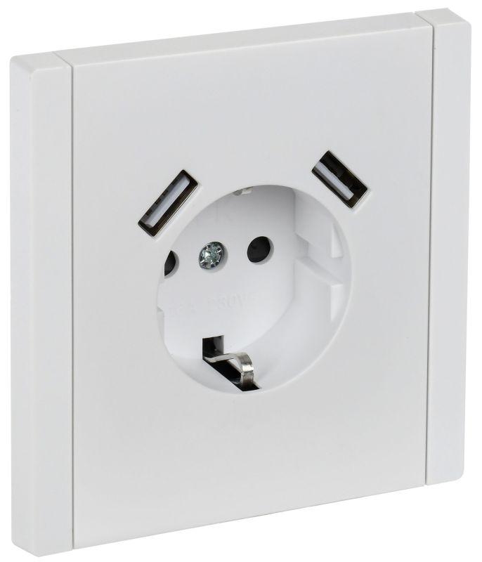 Розетка FORTE&PIANO 16А USB A+A 3.1А FP245 с заземл. защ.шторки винт. крепл. бел. IEK FP-R14-16-U21-D31-K01