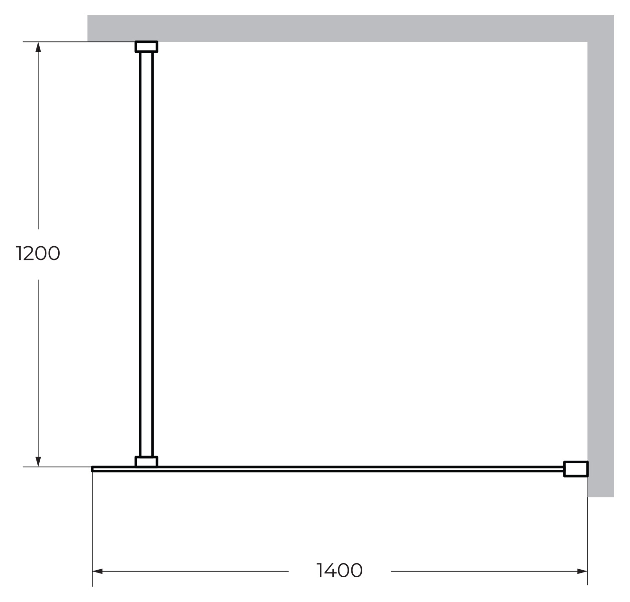 Душевая перегородка CEZARES LIBERTA-L-1-140-120-C-Cr