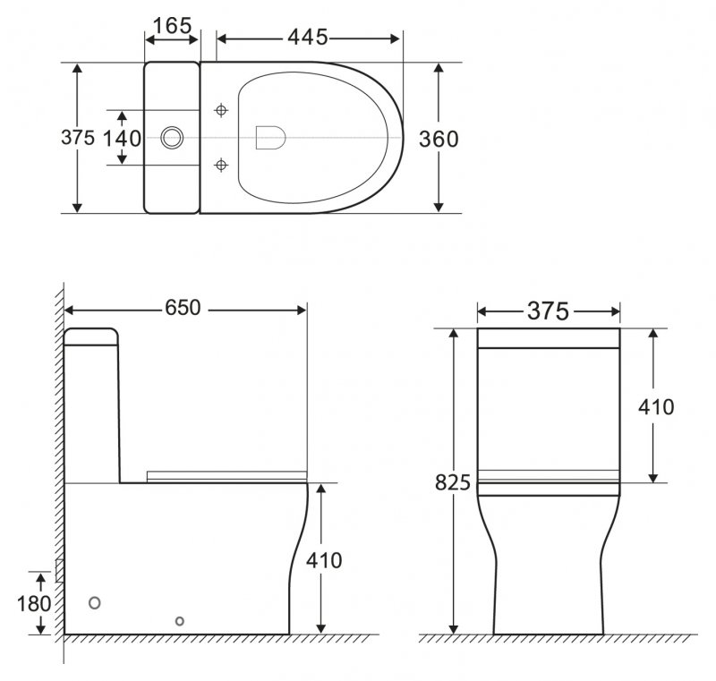 Чаша напольного унитаза BelBagno ANCONA BB1224CPR-P