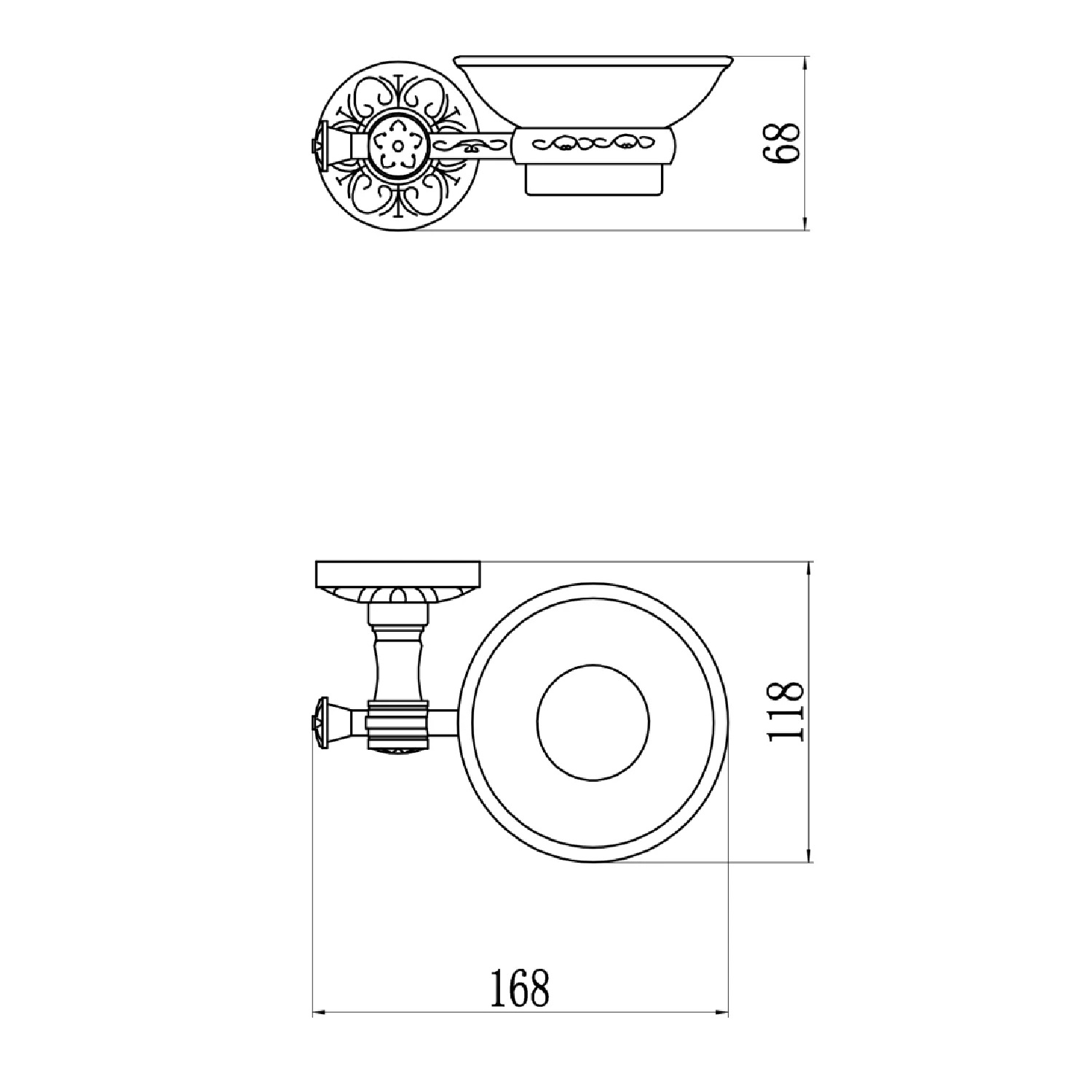 Мыльница Savol S-005859C, бронза