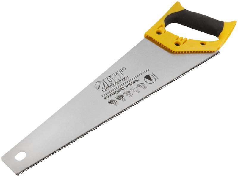 Ножовка по дереву мелкий каленый зуб 13 ТPI 3D заточка пласт.прорезиненная ручка профи 400мм FIT 40474