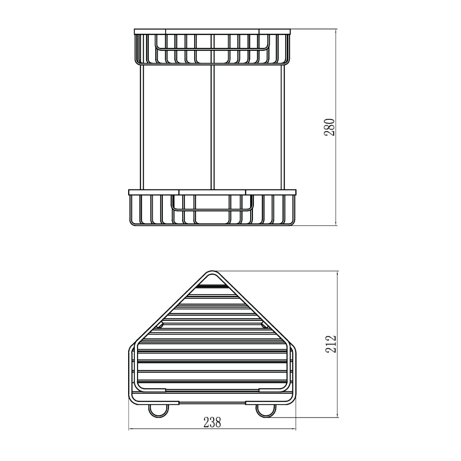 Полка угловая Savol S-002832-2, хром