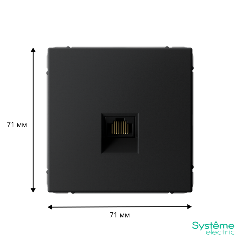 Розетка компьютерная ArtGallery RJ45 кат.5E механизм карбон SE GAL001083