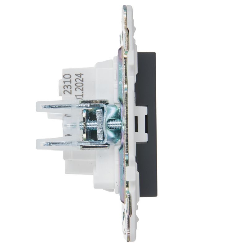 Розетка SKANDY 10А без заземл. без защ. шторок SK-R02G графит IEK SK-R10-10-K53