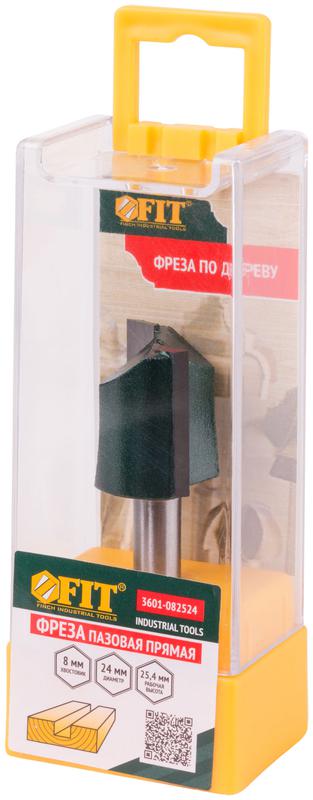 Фреза пазовая прямая с двойн. лезвием DхHхL=24х25.4х60.5мм FIT 3601-082524