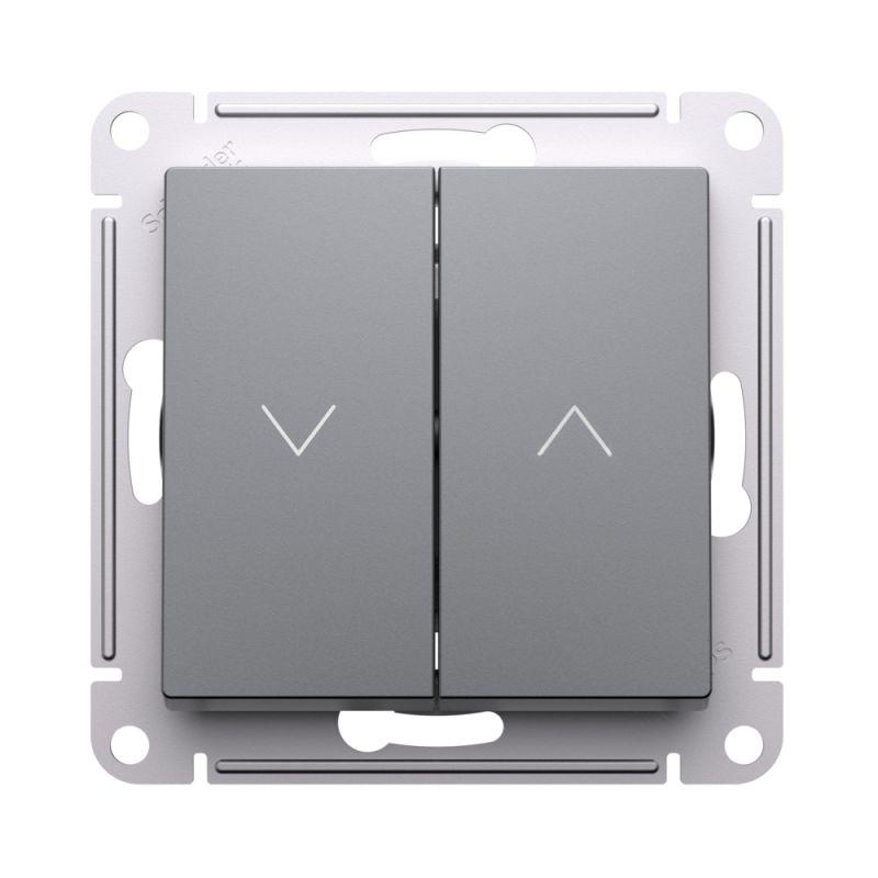 Выключатель для жалюзи 2-кл. AtlasDesign 10А механизм сталь SE ATN000919