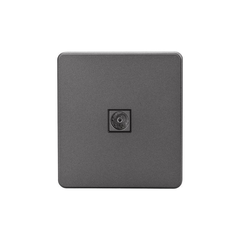 Розетка телевизионная TV СП ROUND MIELE титан Kranz KR-78-0723-2