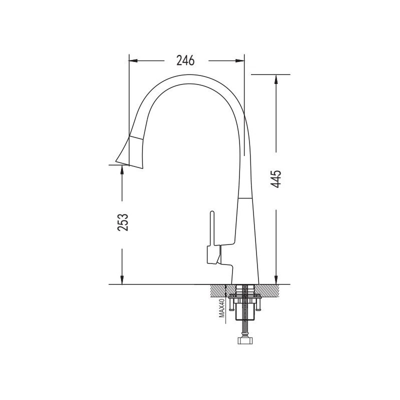 Смеситель для кухни с гибким изливом и режимом "душ" Rose R213C, белый