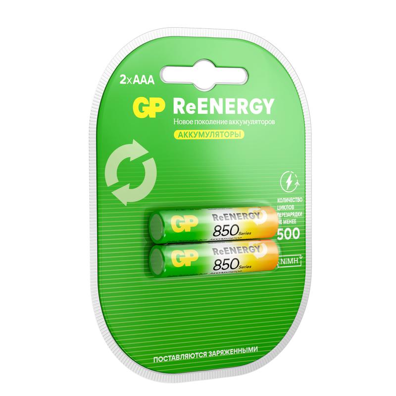 Аккумулятор AAA/HR03 ReEnergy 1.2В 850мА.ч (блист.2шт) GP 20263