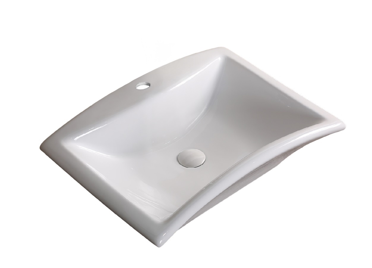 Раковина CR7096 накладная, белая, асимметричная 615х440х185 Ceruttispa