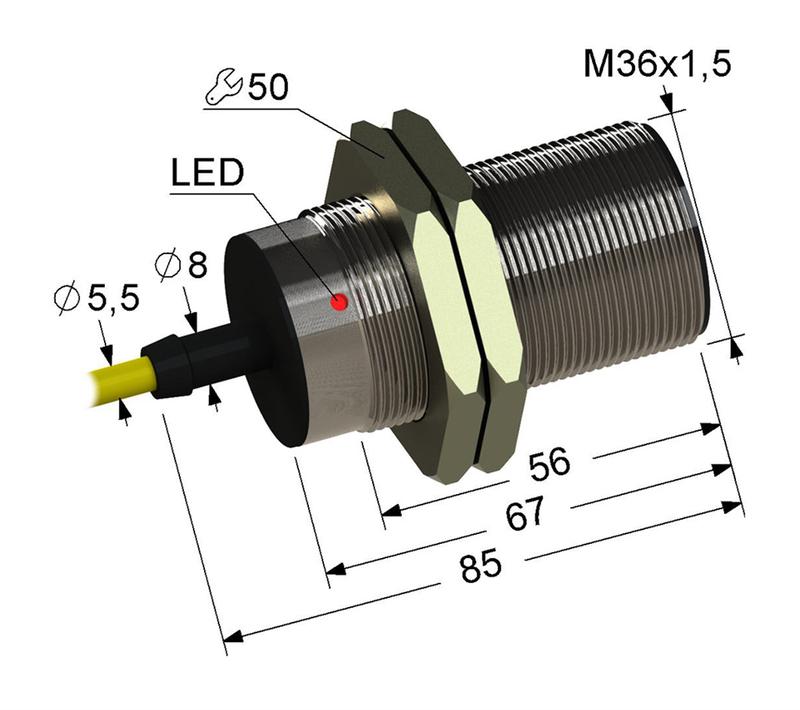 Выключатель бесконтактный PS2-36M85-12B11-Z (ВБ2.36М.85.12.1.1.Z) МЕГА-К A8010-T1806