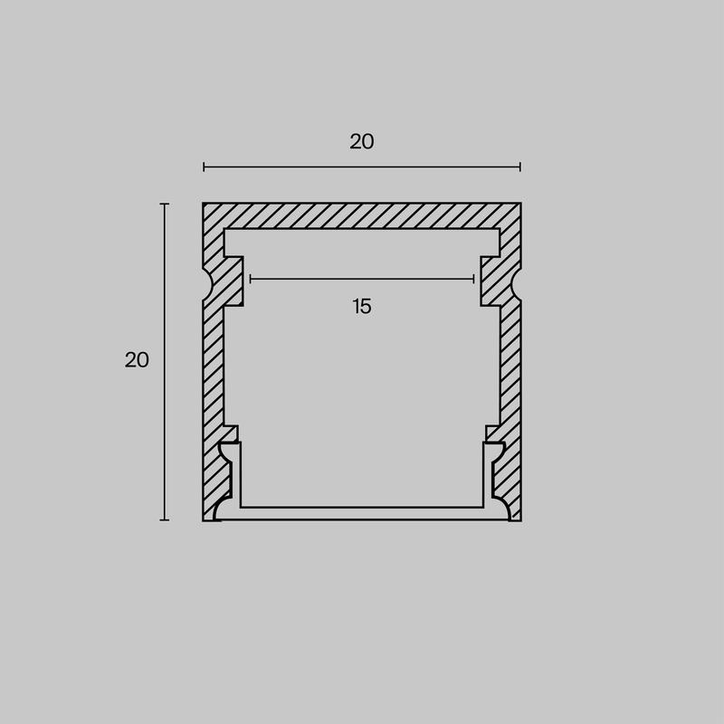 Профиль накладной 20х20 алюм. Maytoni ALM-2020-S-2M