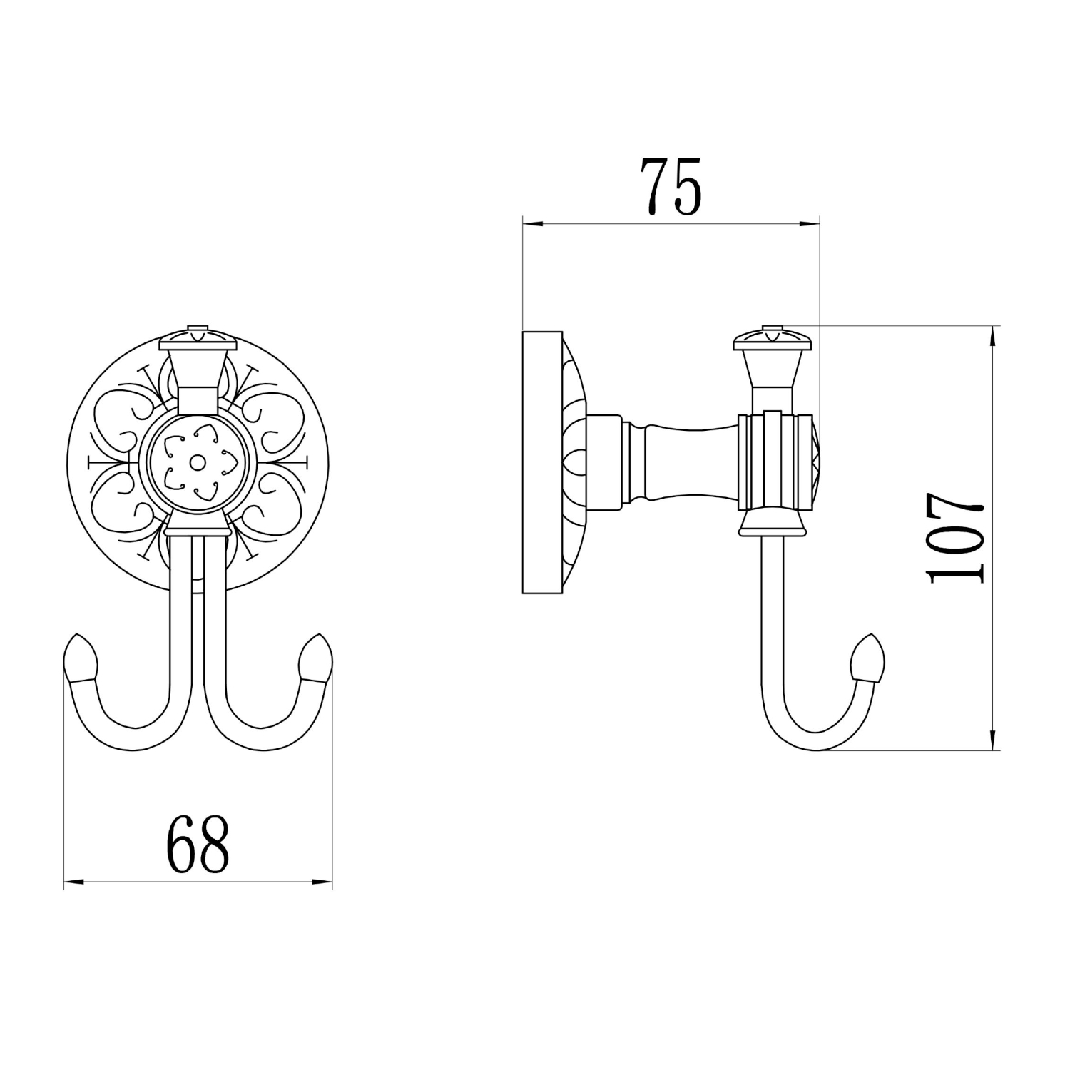 Крючок для ванной комнаты Savol S-005854A, хром