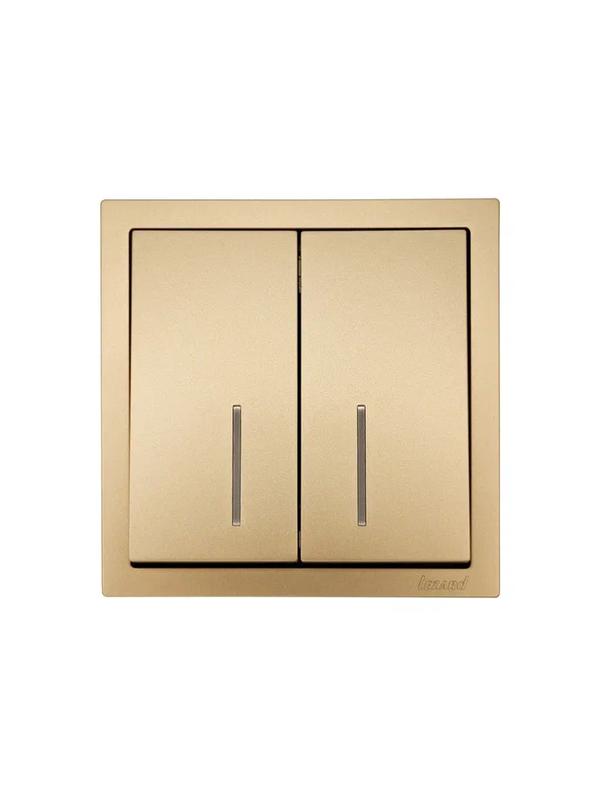 Выключатель 2-кл. с индик. СП ZIMA IP20 10А безвинт. зажим зол. LEZARD 704-3688-112QC