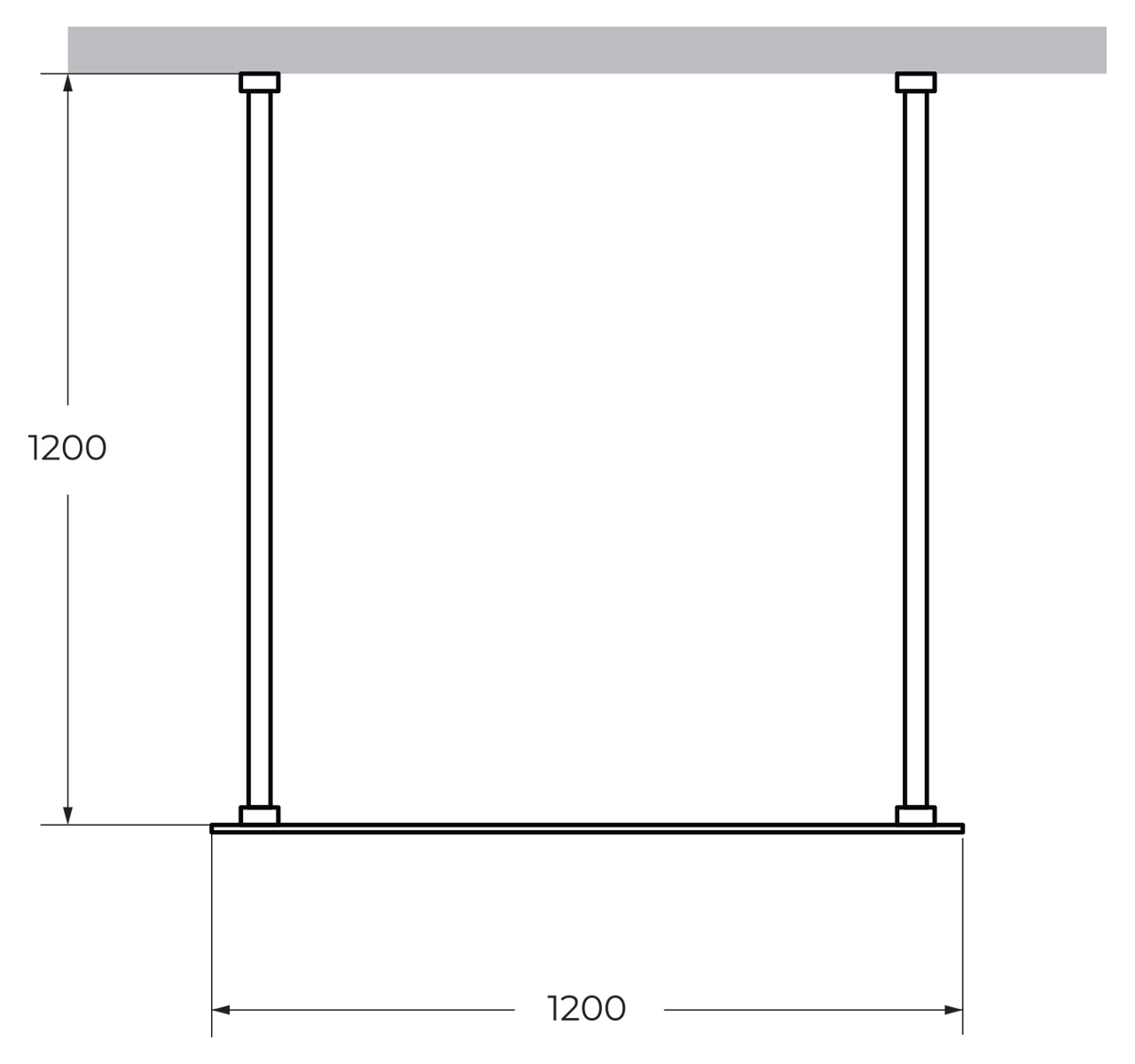 Душевая перегородка CEZARES LIBERTA-L-2-120-120-C-Cr