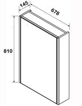 Шкаф зеркальный Roca UP ZRU9303016 700 мм, белый глянец