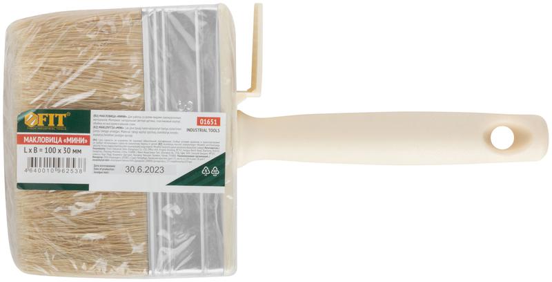 Макловица натуральная светлая щетина пластиковый корпус "мини" 30х100мм FIT 01651