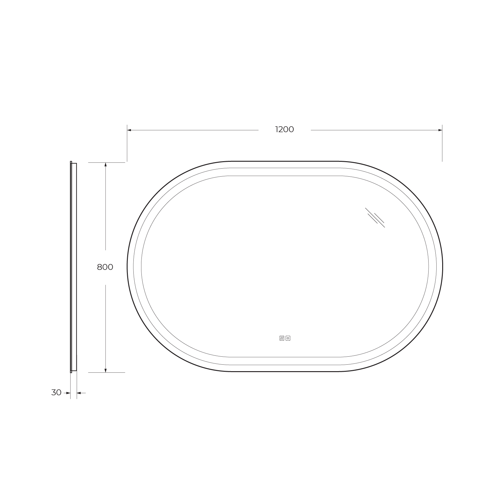 Зеркало Cezares CZR-SPC-GIUBILEO-1200-800-TCH-WARM