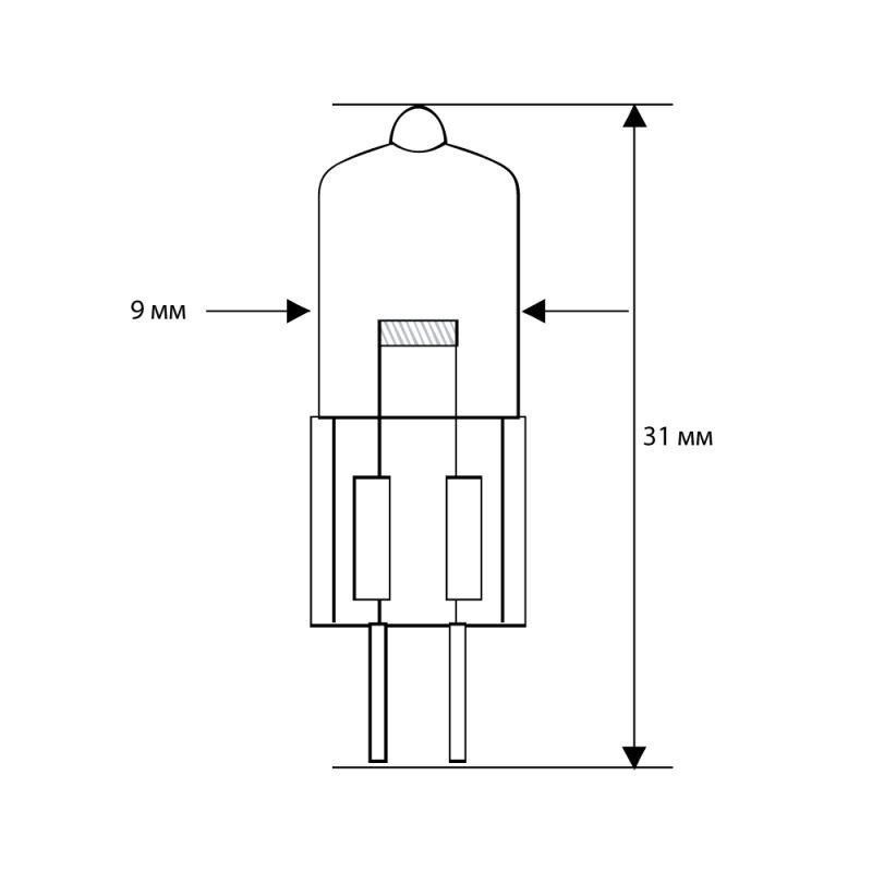 Лампа галогенная JC 20Вт 12В капс. g4 Camelion 1955