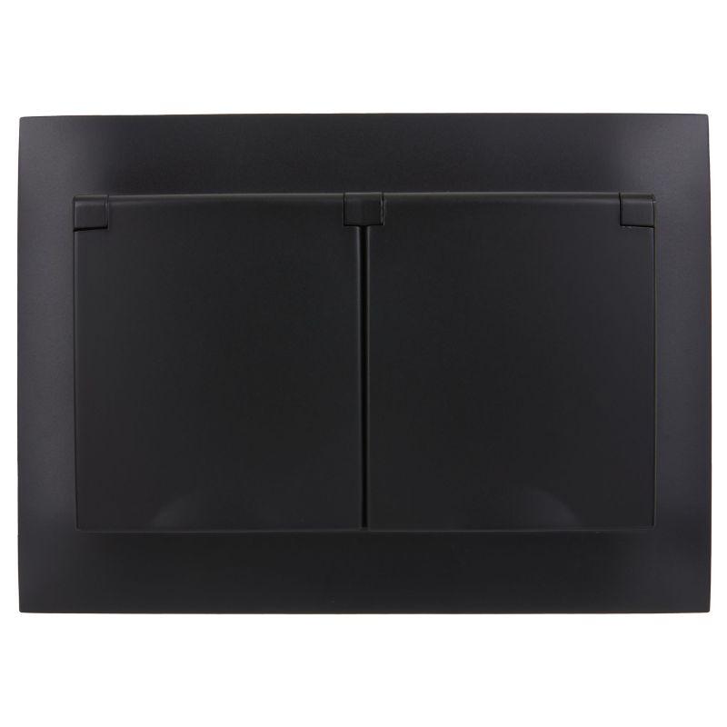 Розетка 2-м SKANDY 16А IP44 с крышкой в сборе SK-R12Bl черн. IEK SK-R26-16-44-K02-F