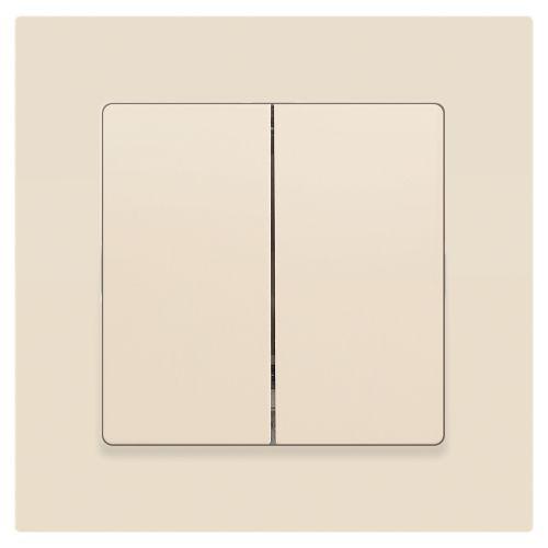 Выключатель 2-кл. СП Accent 6-104-02 10А IP20 250В AL/CU сл. кость Intro Б0063482