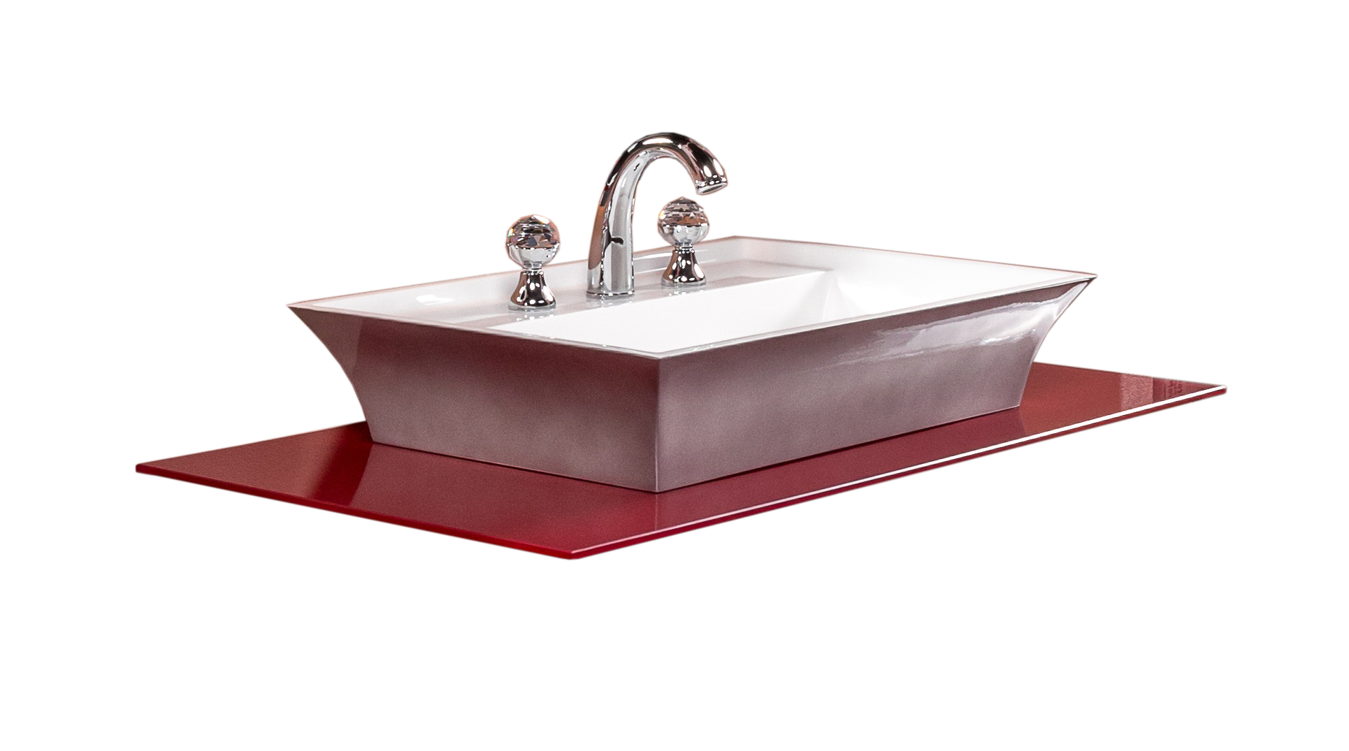 Столешница стекло 100см прямая бордо