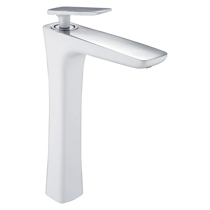 Смеситель для раковины высокий Rose R16F R1611F, белый/хром