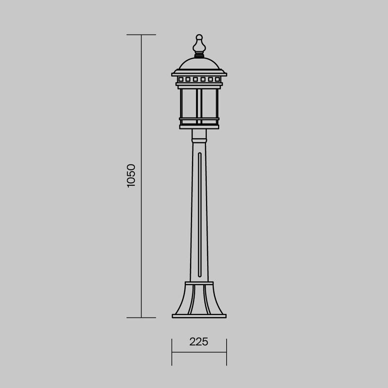 Светильник Salamanca 1х60Вт E27 IP44 ландшафтный Maytoni O031FL-01BR