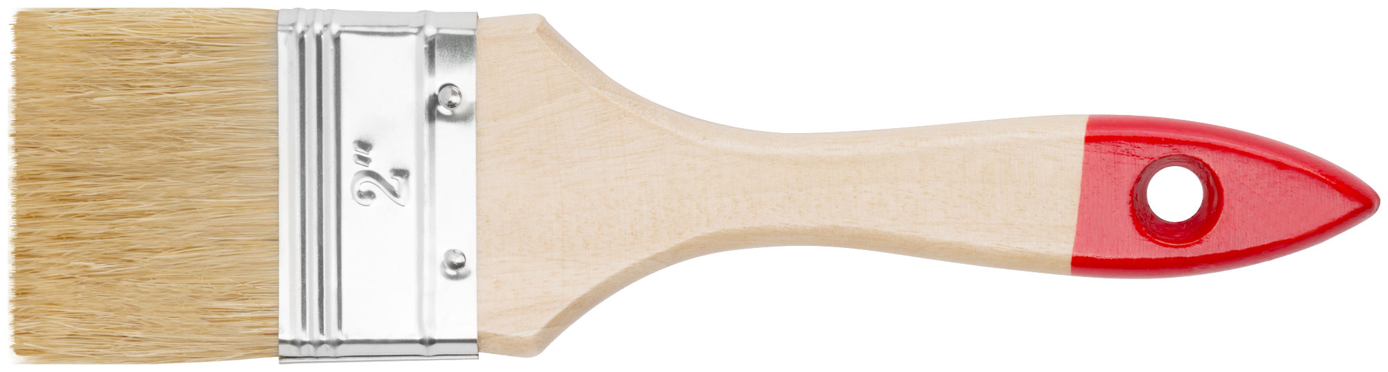 Кисть флейцевая "Оптима", натур. cветлая щетина, деревянная ручка  2" (50 мм)