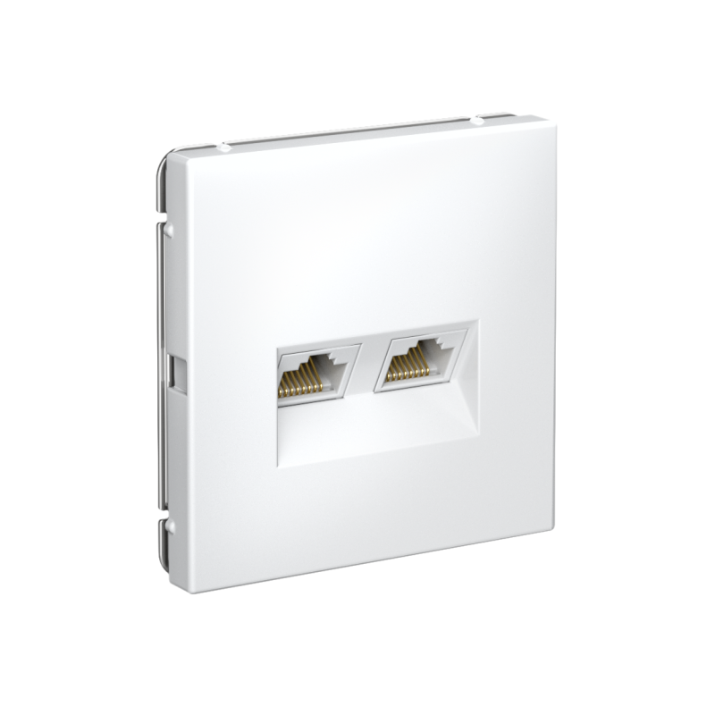 Розетка компьютерная 2-м ArtGallery RJ45 + RJ45 кат.5E механизм лотос SE GAL001385