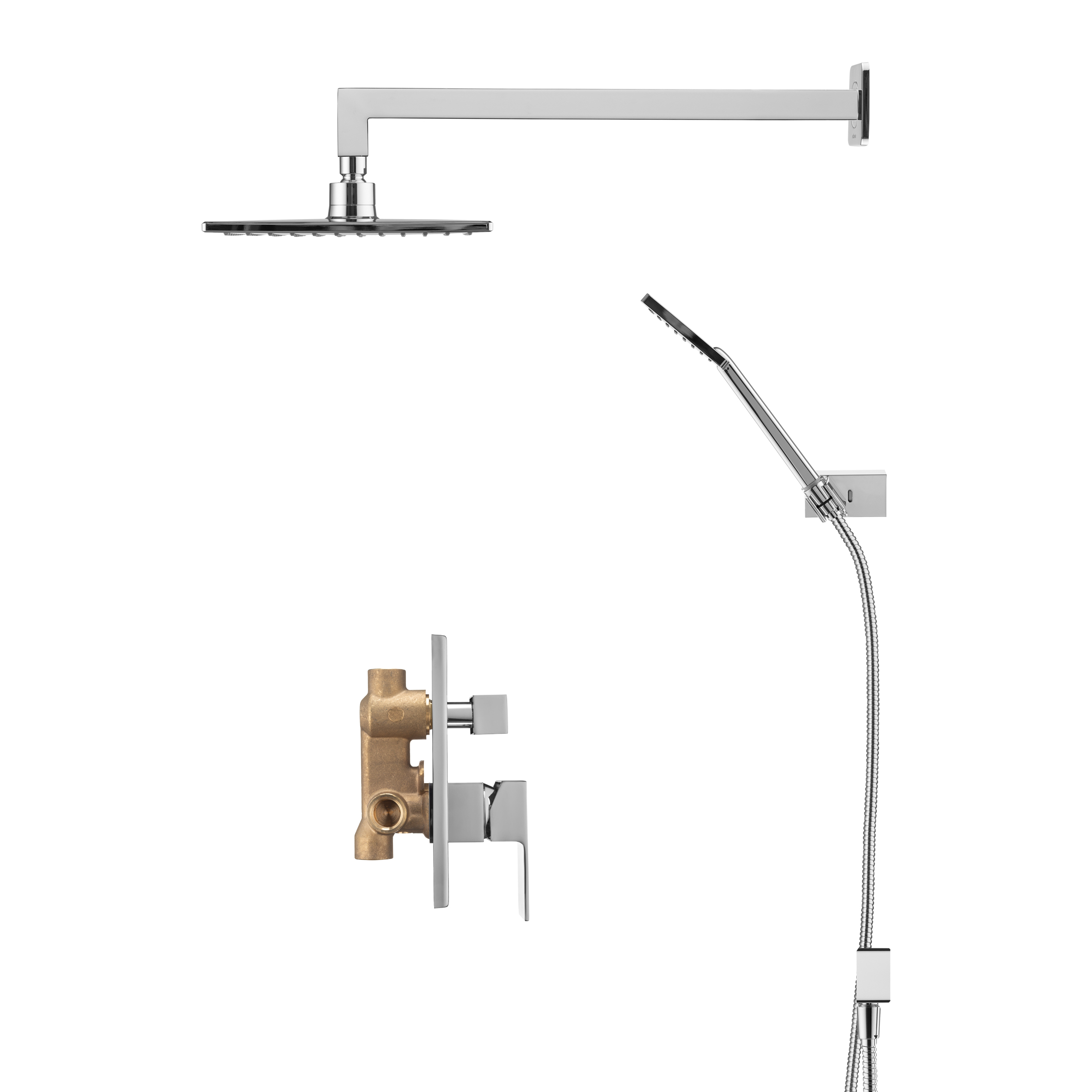 Душевой комплект со встраиваемым смесителем и верхним душем Swedbe Platta 5540