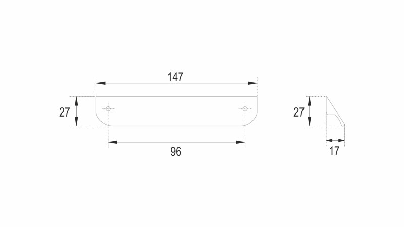 Мебельная ручка CEZARES ECO RS156GR.3/96 (15 см), серый