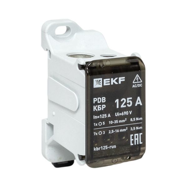 Блок распределительный клеммный КБР 125A EKF kbr125-rus