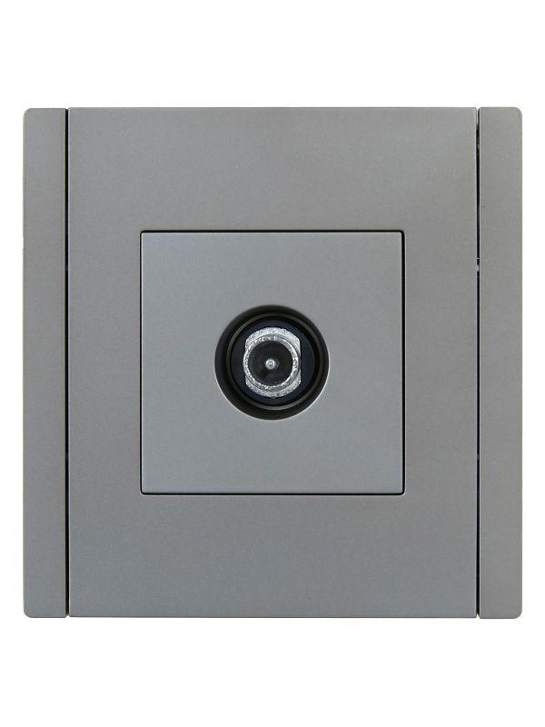 Розетка TV проходная FORTE&PIANO FP529 сталь IEK FP-A10-P-K46