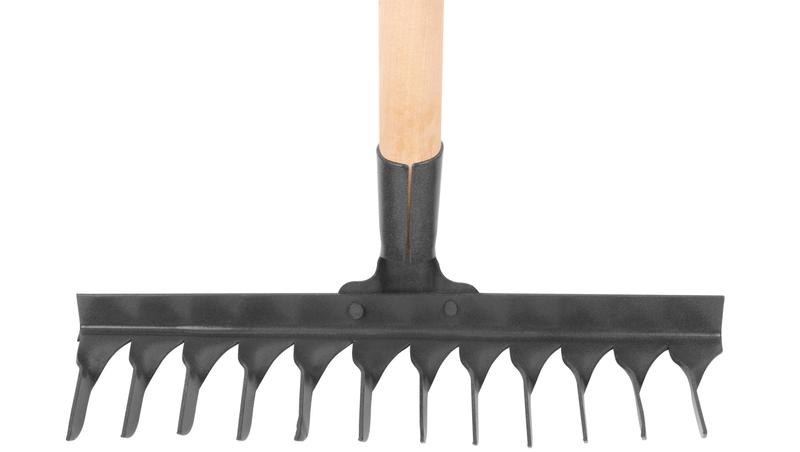 Грабли витой зуб 12 зубьев с деревянным черенком КУРС 76964