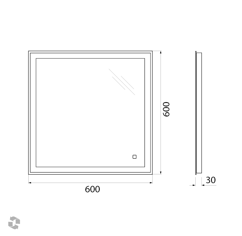 Зеркало BelBagno SPC-GRT-600-600-LED-TCH