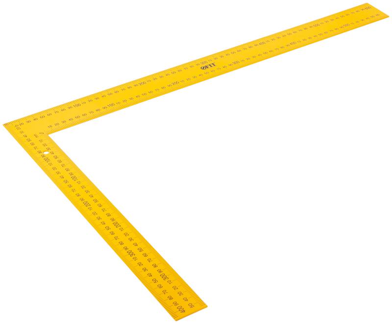Угольник столярный цельнометаллический крашеная шкала 400х600мм желт. FIT 19626