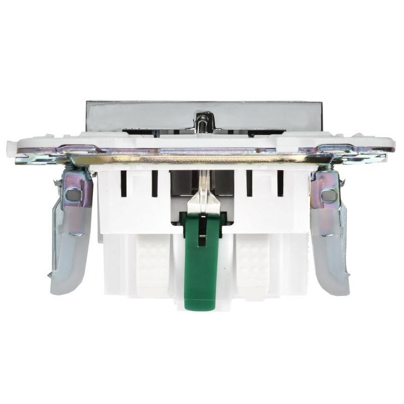 Розетка SKANDY 16А с заземл. защ. шторки безвинт. крепл. SK-R06N никель IEK SK-R14-16-1-K50